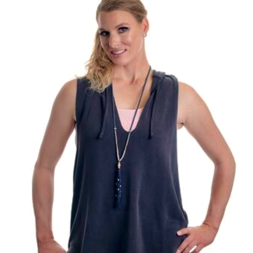 Free People - Baja Sleeveless Hoodie in Black